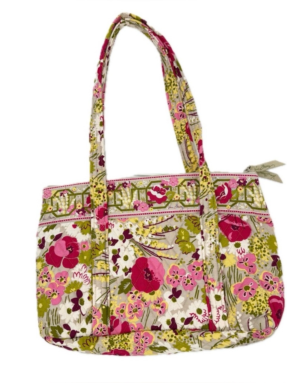 Vera Bradley Betsy Make Me Blush Zip-Top Tote Shoulder Bag Pink/Green/Ivory NWT